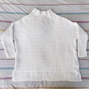 French Connection Mozart Popcorn High Neck Texture‎ Ribbed Waffle Knit Sweater S